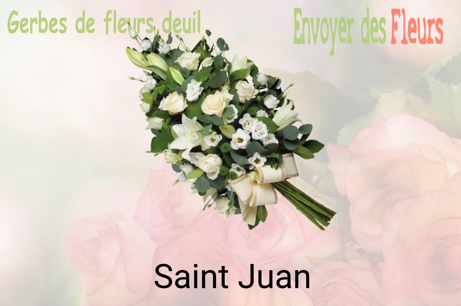 Gerbe de fleurs de deuil livrée à Saint-Juan